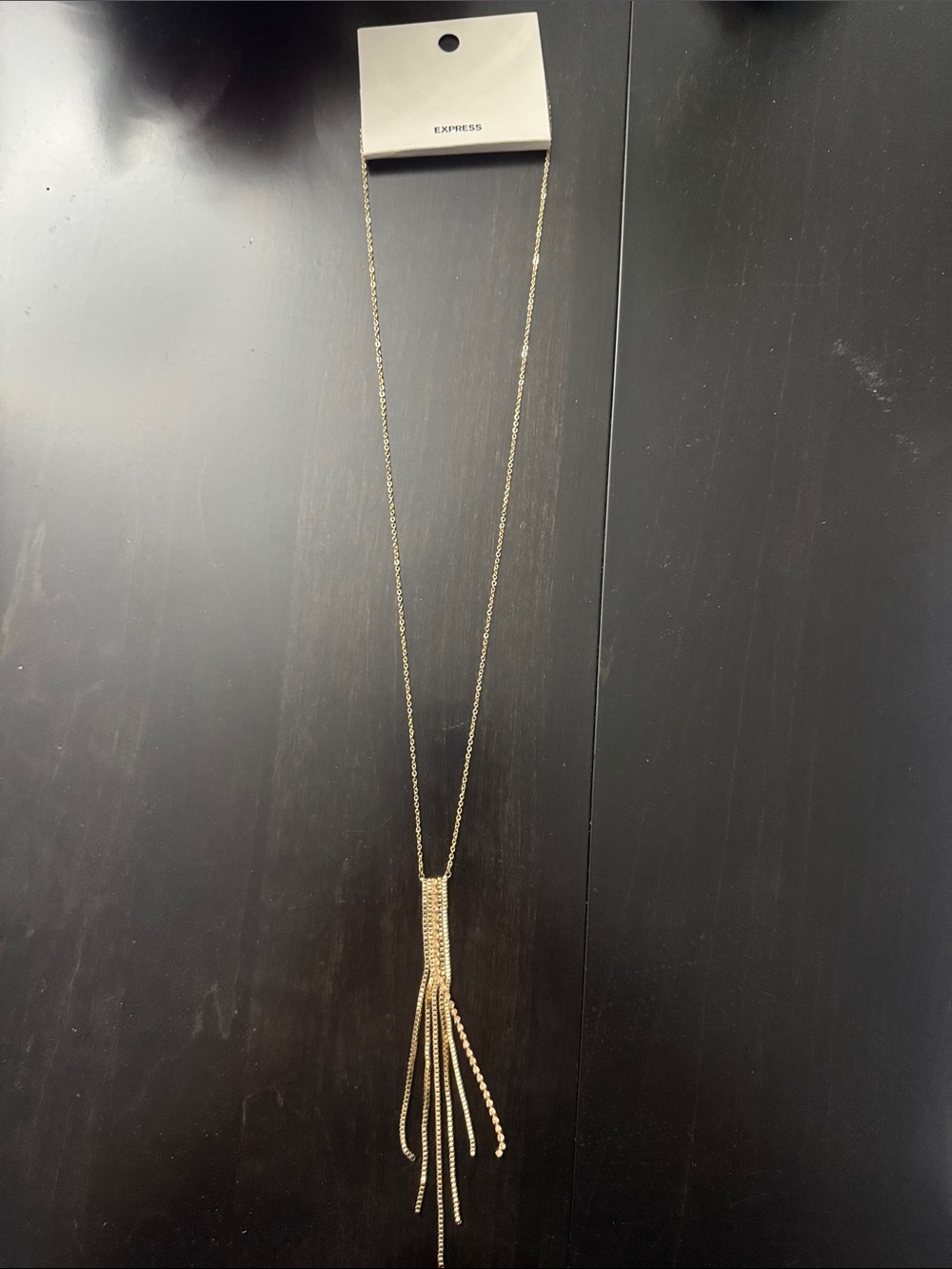 Express Gold-Tone Long Tassel Necklace Brand New